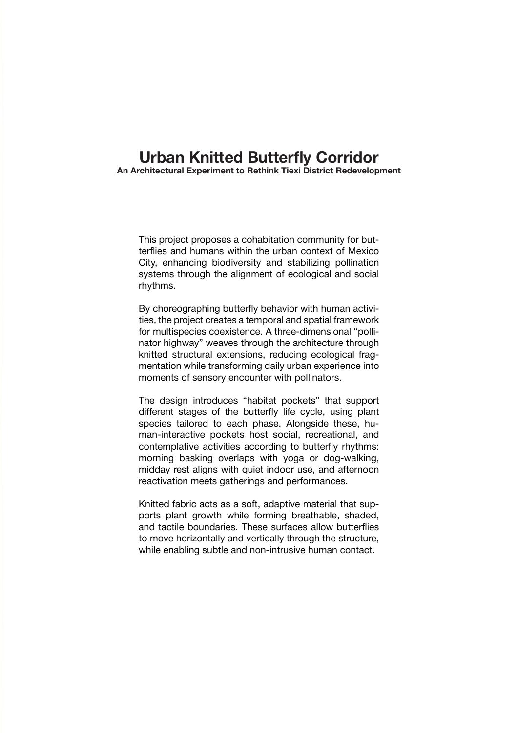 Urban Knitted Butterfly Corridor, portfolio page 43
